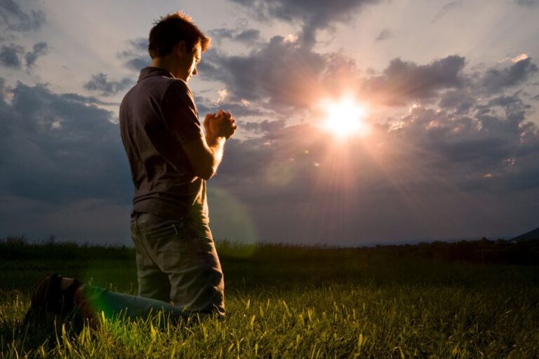 picture of person worshipping Christian heritage