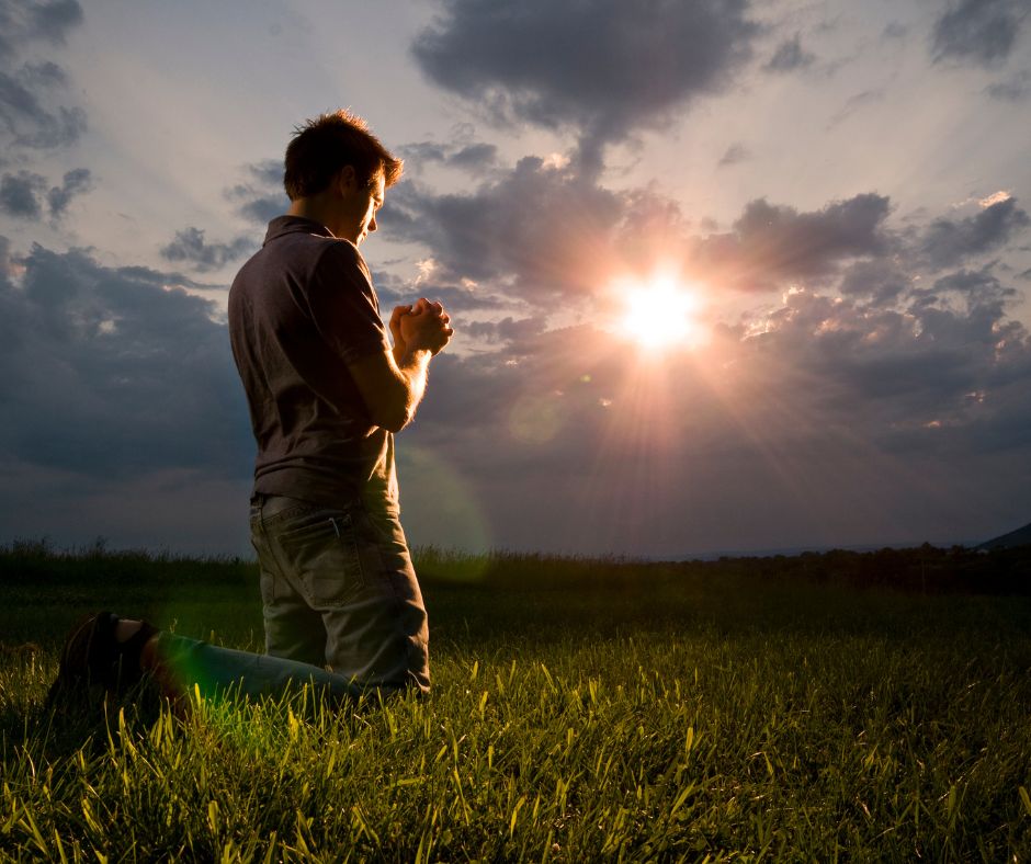 picture of person worshipping Christian heritage